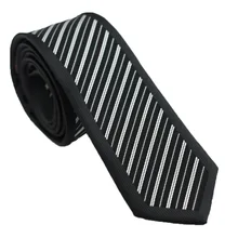 Coachella Галстуки черный галстук с серебряной полосой граничит Дизайн галстук микрофибры узкий галстук 6 см