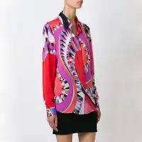 2017 the latest Italian brand fashion knitting slim plus size printing long sleeve shirt