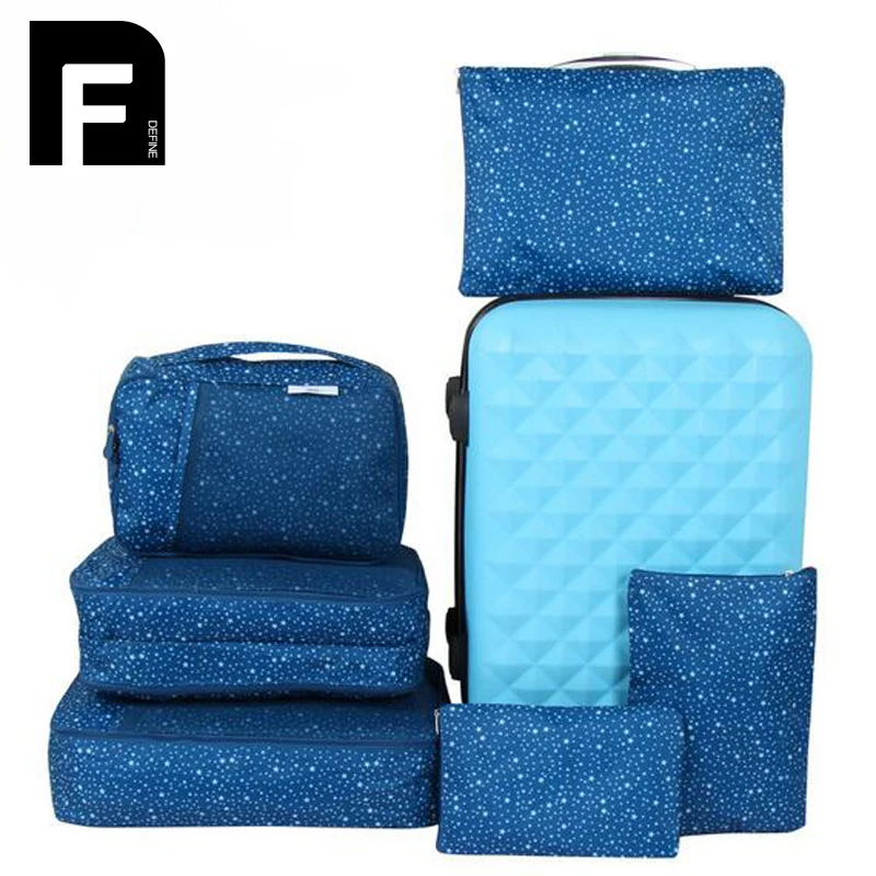 6 pcs/set Fashion Double Zipper Waterproof Men and Women packing cubes