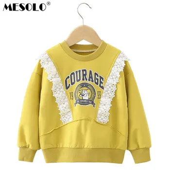 

MESOLO Girls who dress fall 2018 new cartoon image printing bud children fleece Baby tops G1067