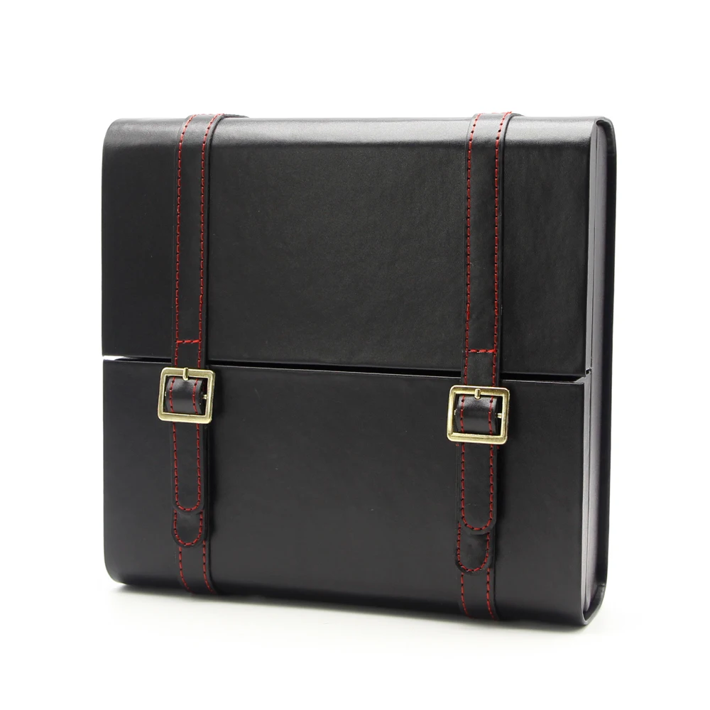

Cedar Wood Cigar Box Travel Leather Cigar Humidor Case Black Bag Style Cigar Accessories with Humidor Humidifier