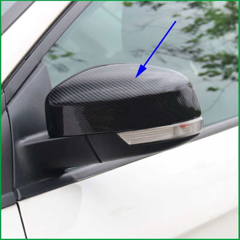 

For Ford Focus MK3 2012-2017 ABS Carbon Paint ABS Black Exterior Side Door Rearview mirror Cover Trim Car-styling Auto Parts