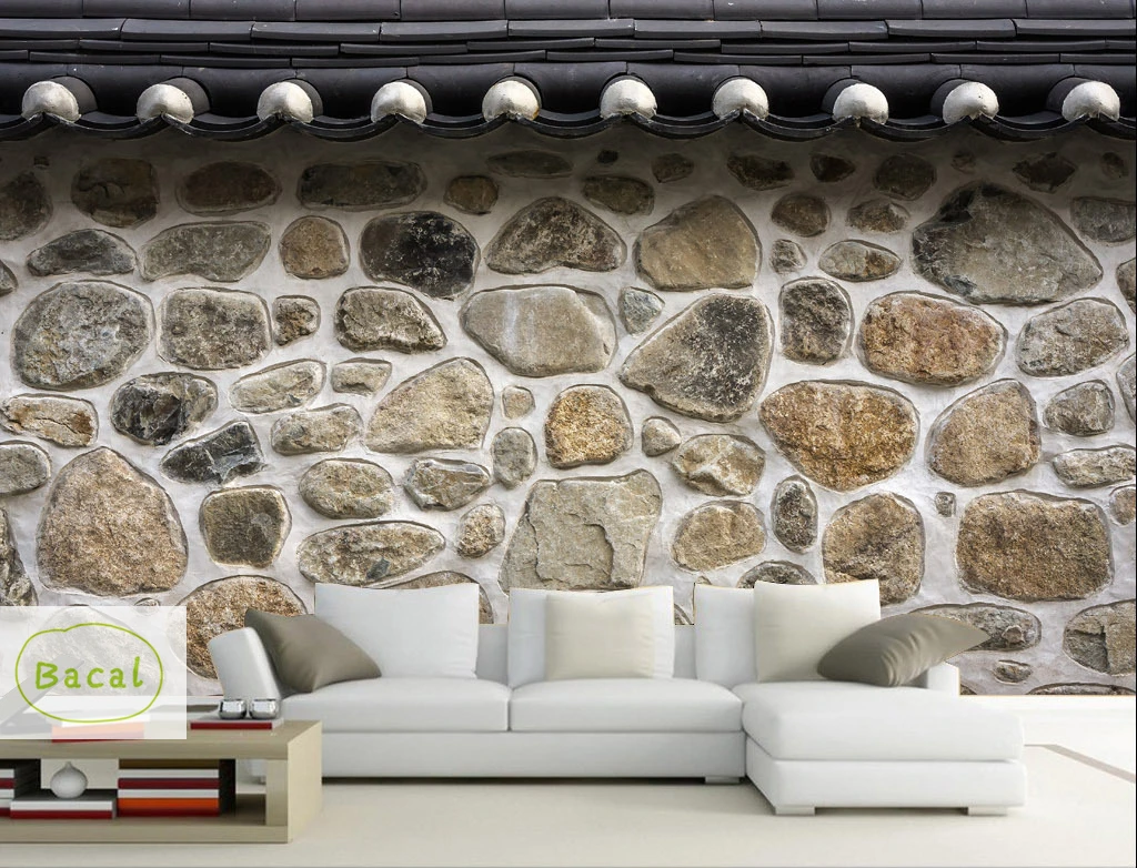 Bacal Efeito de Pedra à Prova D3d Água do Vintage 3d Mural Papel Parede Moderno Rústico Realista Falso Textura Pedra 3d Decoração da Sua Casa