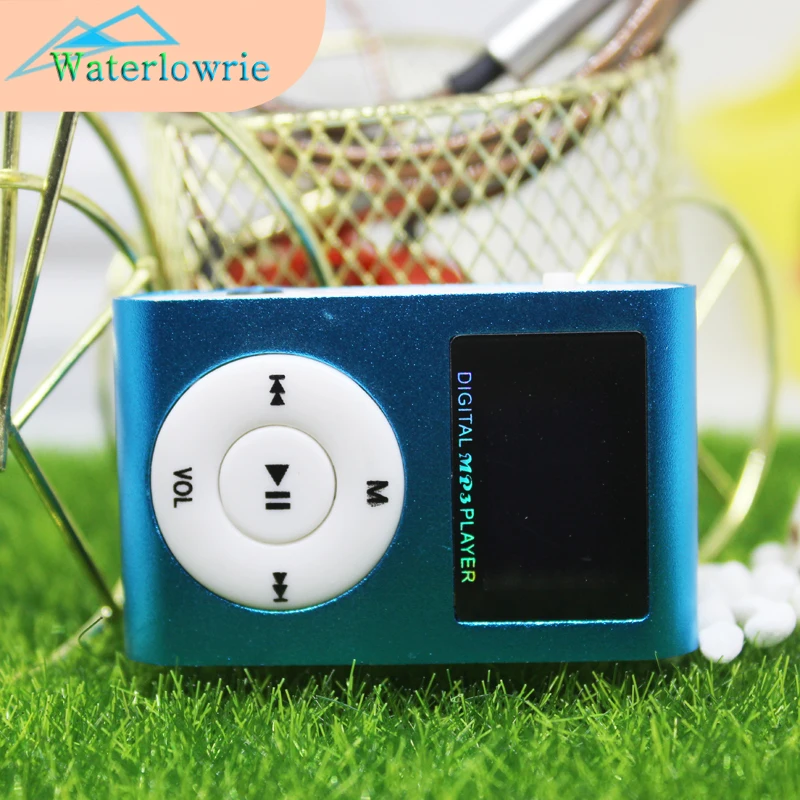 Waterlowrie Мини плеер для бега Clip мп3 Горячая продажа LCD Экран mp 3 player Металл плейер