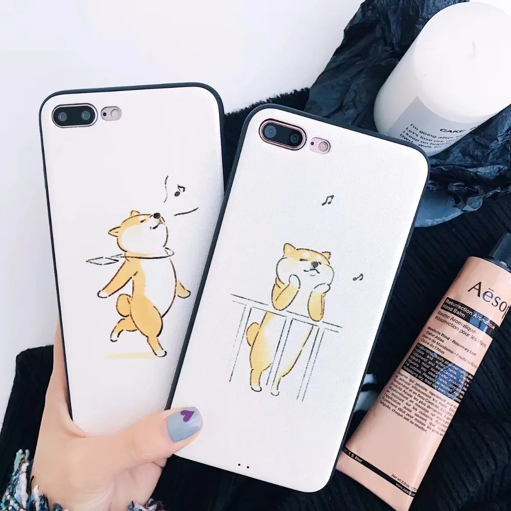 Чехол для телефона с собачкой Apple iPhone X 6 S 7 8 Plus Fundas Puppy Akita мягкая задняя крышка из