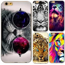 Cute Glasses Cat Tiger Skull lion leopard Case Cover For iphone 5 5s SE 6 6S
