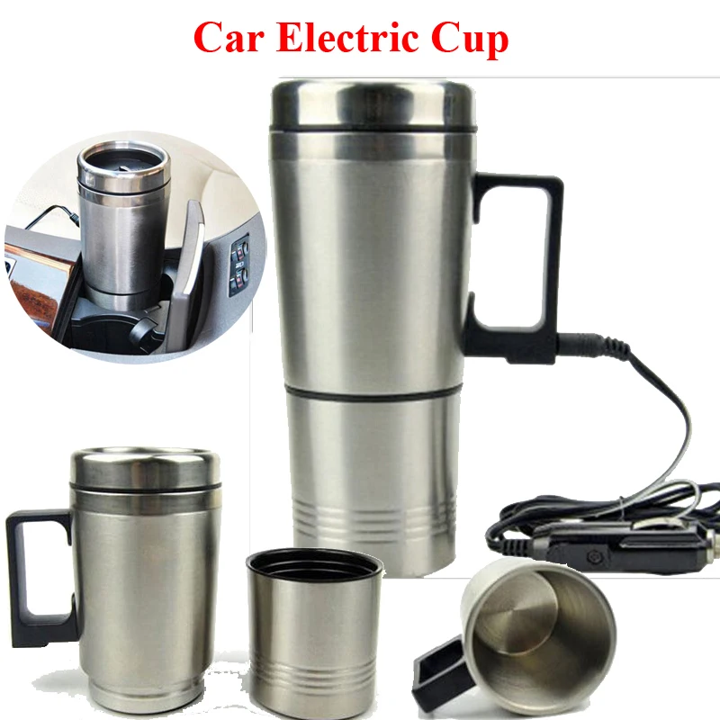 3 in1 300mL 12V 70W Stainless Steel Car Electric Cup Hot Water Tea Coffee cup Travel Stainless