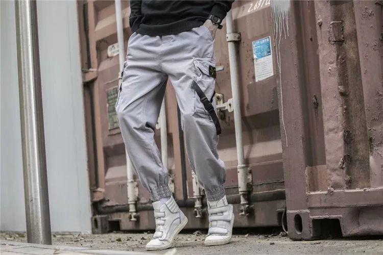 2019 мужские шаровары с несколькими карманами, хип-хоп брюки, уличная одежда, спортивные брюки Hombre, мужские повседневные модные брюки-карго