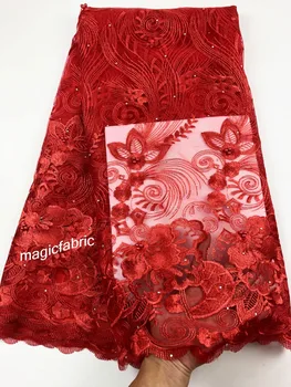

High Quality Imported Wholesale 100%Polyester African Grey Tulle Lace French Net Beads Lace Fabric For Wedding CHY18131