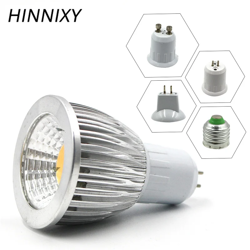 

Hinnixy 10PCS/lot MR16 GU5.3 GU10 E27 COB LED Spot Light Bulb 3W 5W 7W 12V 100-240V 220V Aluminium Housing Warm White Cold White