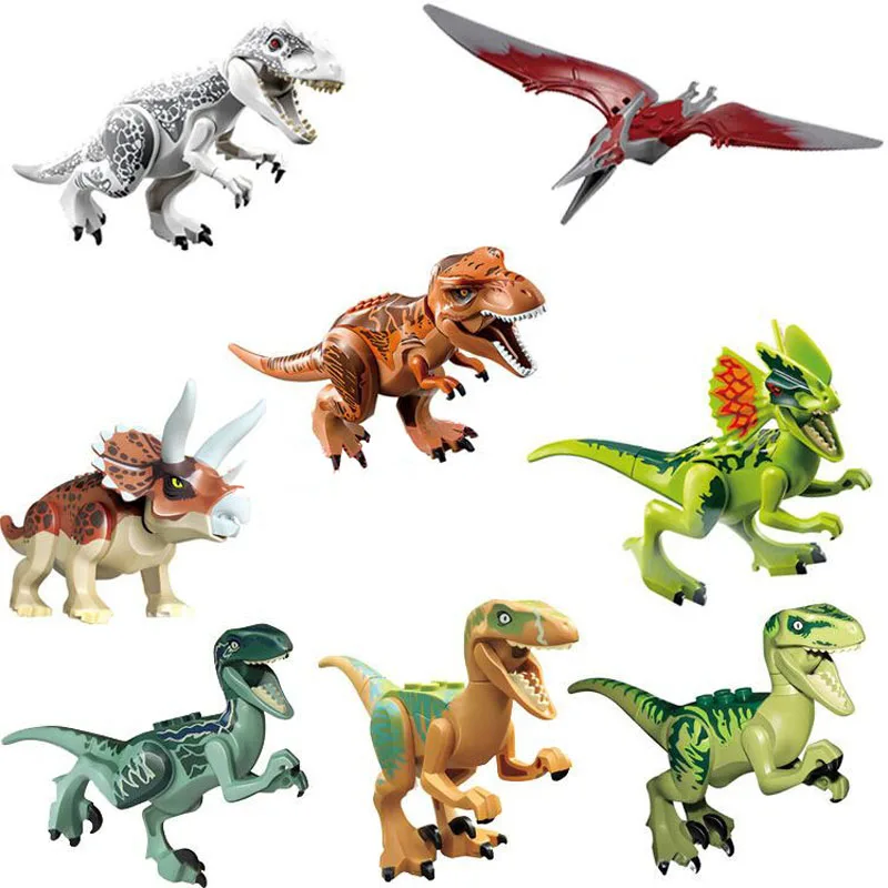 ENLIGHTEN 8pcs/lot 77001 Jurassic World Dinosaur Bricks Mini Block Building Blocks Compatible With Legoed Baby Toys for Children baby-building-blocks : image ENLIGHTEN 8pcs/lot 77001 Jurassic World Dinosaur Bricks Mini Block Building Blocks Compatible With Legoed Baby Toys for Children baby-building-blocks