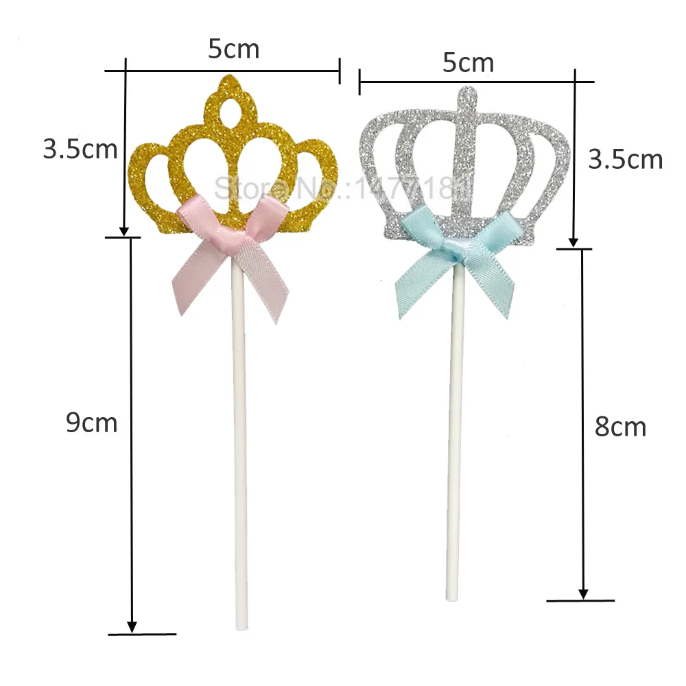 5 Gold Crown Gold Tiara Silver Crown Cake Toppers Picks