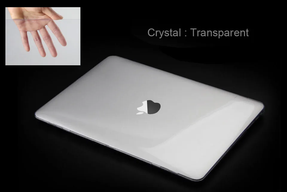 Чехол для ноутбука Apple MacBook Air Pro retina 11 12 13 15 для mac New Pro 16 дюймов с сенсорной панелью+ чехол для клавиатуры - Цвет: Crystal Transparent