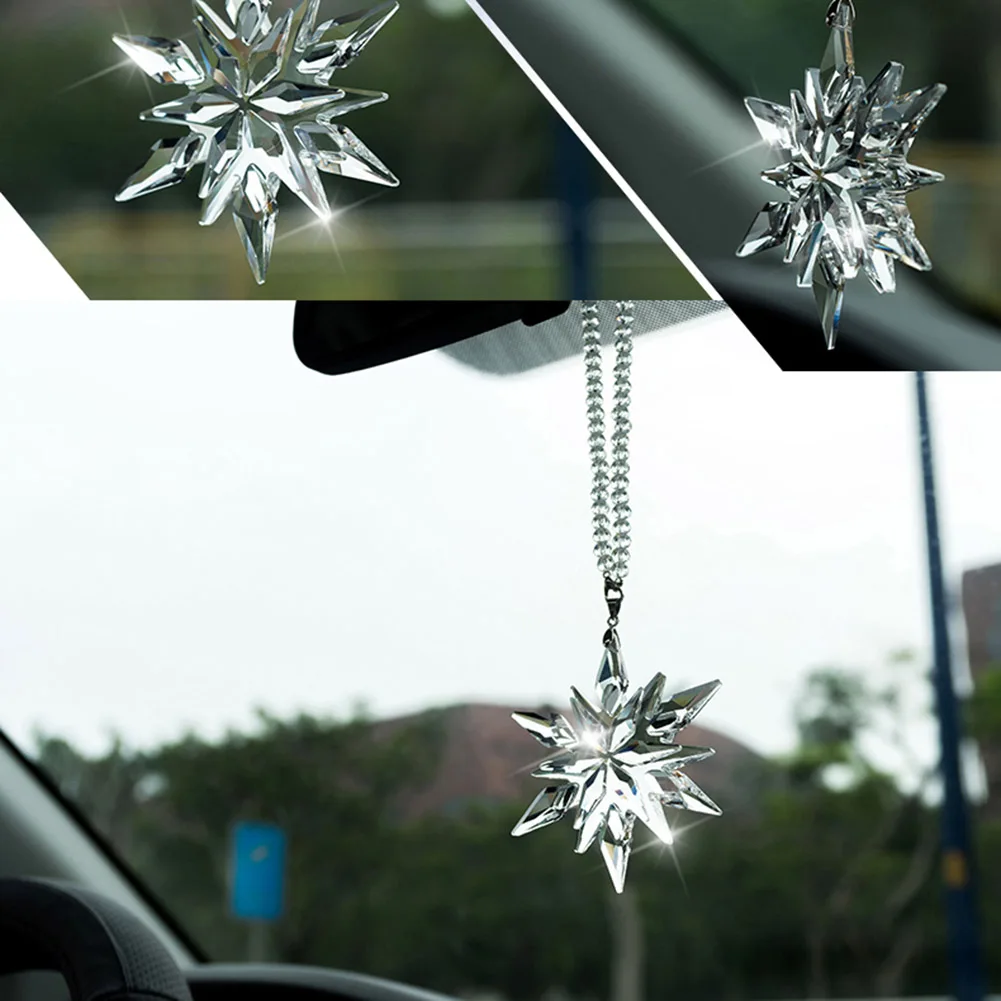 

1 Pcs Car Vehicle Snowflake Ornament Pendant Hanging Decoration Christmas Gift NJ88