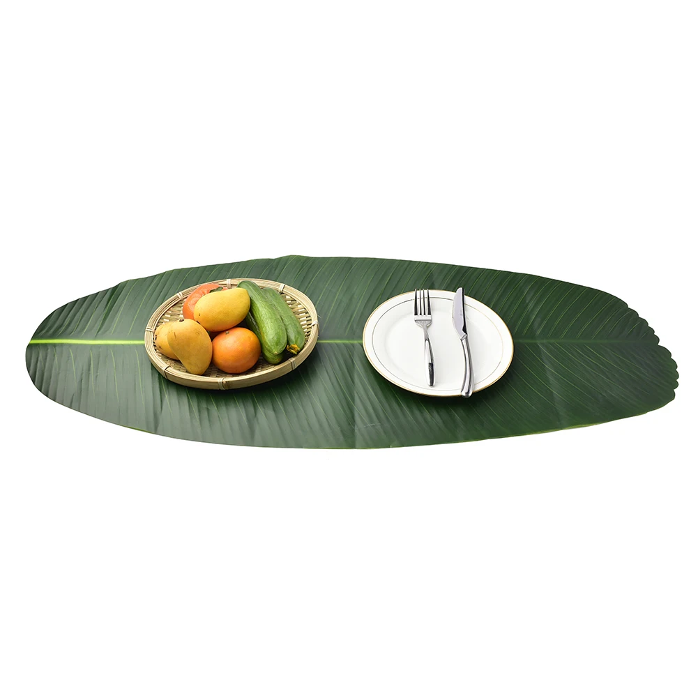 

1 Pcs Artificial Banana Leaf Table Mat Placemat Simulation Plant Fake Leaves for Hawaiian Tropical Jungle Party