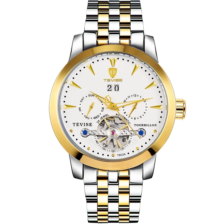 TEVISE Mechanical Watches Complete Calendar Auto Date Luminous 24 Jewel Tourbillon Automatic Watch Men Luxury Clock Men 2017 NEW (5)