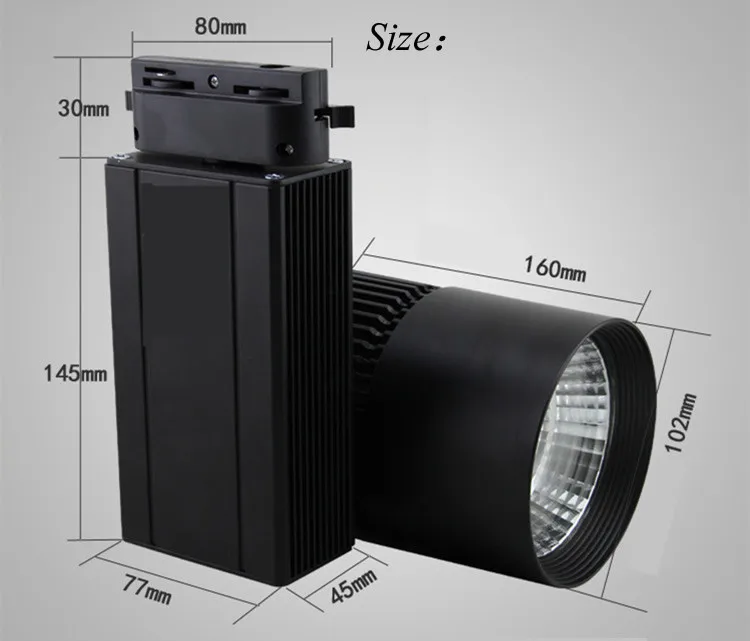 Faixa de Luz Luzes do Trilho para Roupas Fonte Spotlight Pingente Loja Luz Pista Ac85-265v Spotlighting Cob Led 20w 10 High Quality Luzes e Iluminação