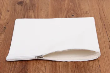 

Blank Ladies Makeup Bag with Zipper White/Black Canvas Storage Bags Women Clutch Bag Cosmetic Pouch W9090