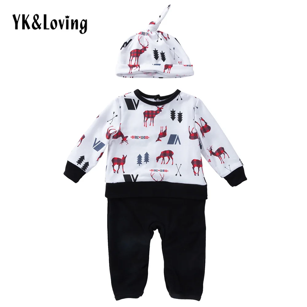 New Christmas Fashion Newborn Baby Baby Clothes Boy Hat Two Piece