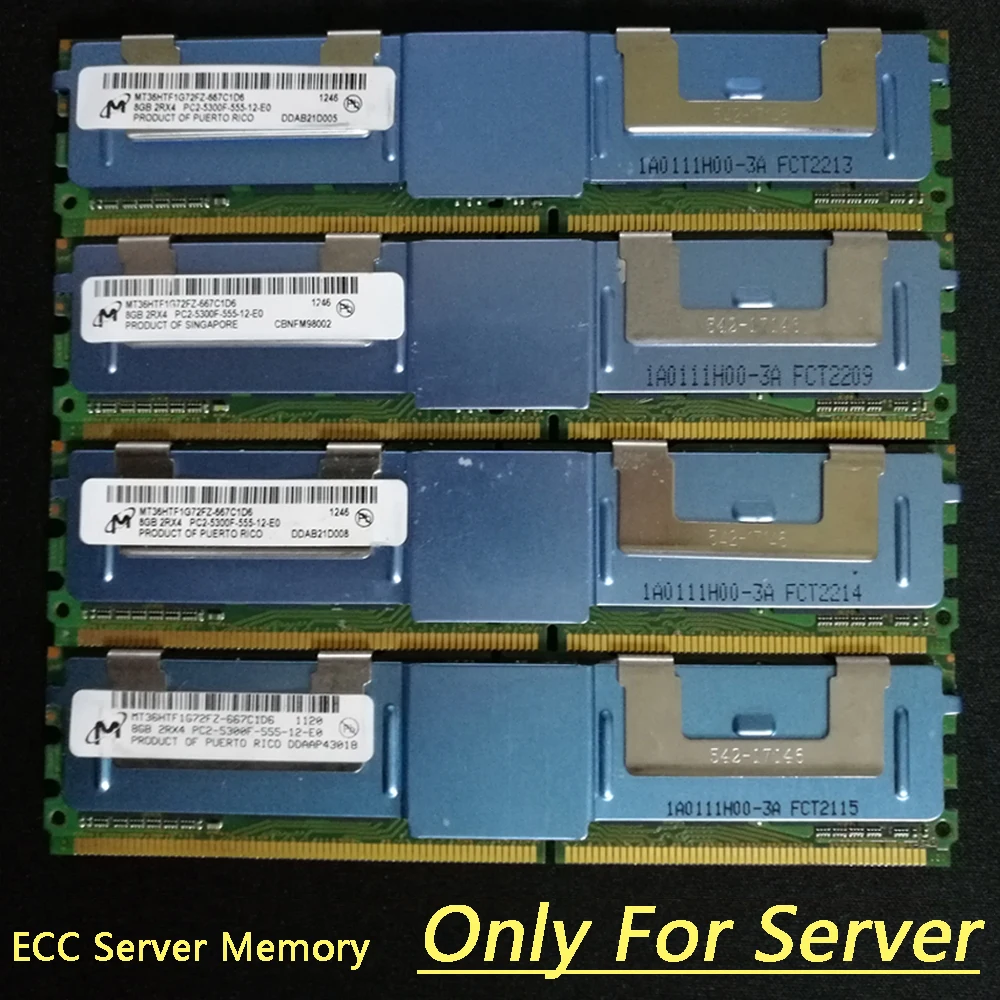

High Quliaty For Crucial DDR2 667MHZ 2GB 4GB 8GB ECC Server Memory PC2-5300 2Rx4 8GB 16GB FB-DIMM RAM Server memoria 4GBx4