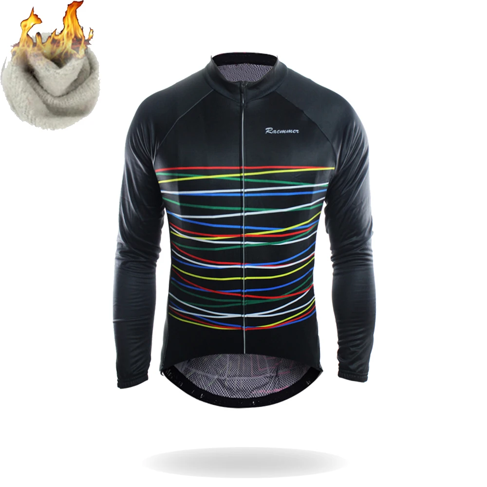 

Racmmer 2018 Cycling Jersey Winter Long Bike Bicycle Thermal Fleece Ropa Roupa De Ciclismo Invierno Hombre Mtb Clothing #ZR-06