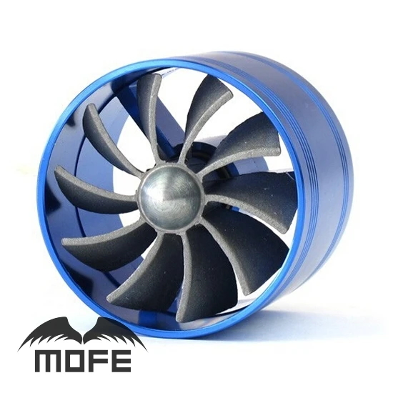 

Original Logo Aluminum 2.5" to 3" / 64MM TO 73MM Universal Single Propeller Turbo Air Intake Saver Fan Blue