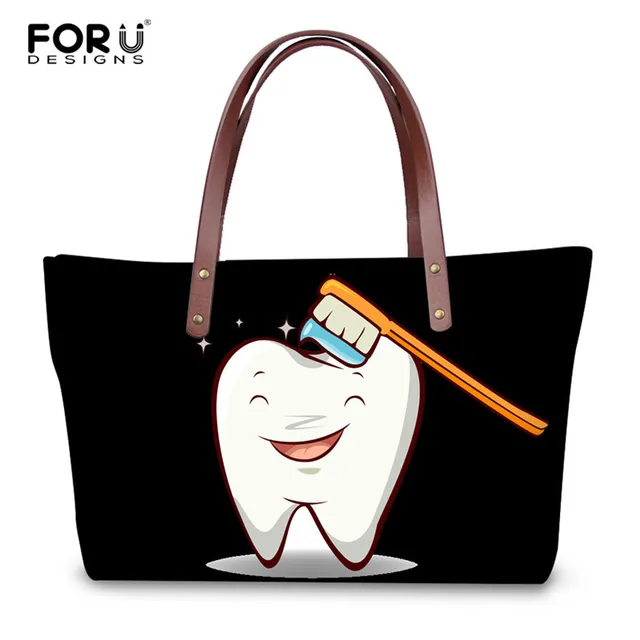 Forudesigns Remaja Perempuan Mewah Tas Jinjing Lucu Kartun Dokter Gigi D Cetak Besar Tas Wanita Santai Forudesigns Remaja Perempuan Mewah Tas Jinjing Lucu Kartun Dokter Gigi D Cetak Besar Tas Wanita Santai