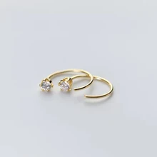 925 пробы Серебряный ушной крючок, модные циркониевые серьги-гвоздики золотого цвета в минималистическом стиле для женщин, милые персонализированные женские ювелирные изделия