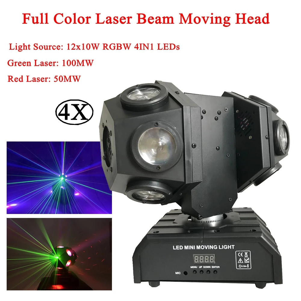 

4Pcs/Lot New LED 12 Bundles Strong Full Color Beam Stage Moving Head Light DMX 150W laser LED Moving Head DJ Stage Disco Light