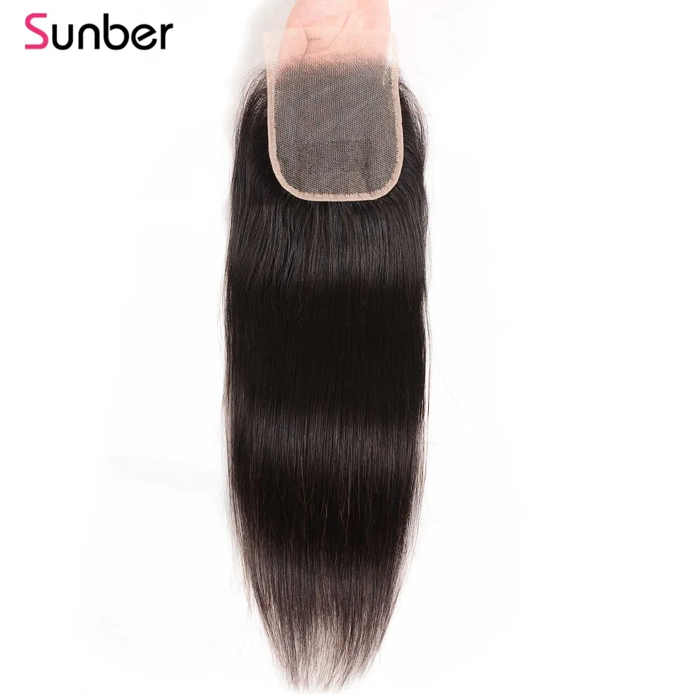 Sunber волосы перуанские прямые HD волосы для наращивания наращивание 4 "x 4" 100 человеческие волосы remy 10-20 дюймов tпрозрачные кружева