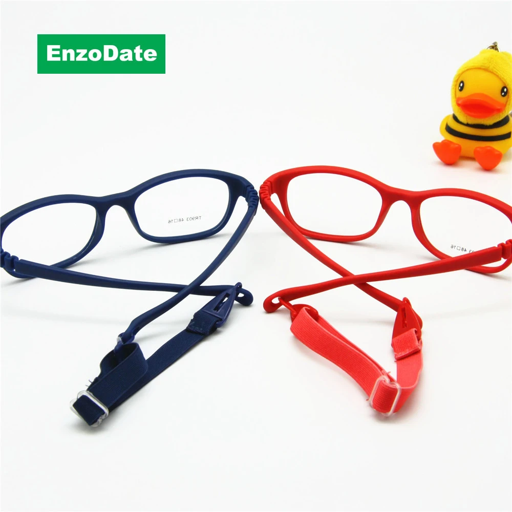 

Children Optical Glasses Frame with Strap Size 48, One-piece Kids Glasses with Cord, No Screw Flexible Girls Boys Glasses