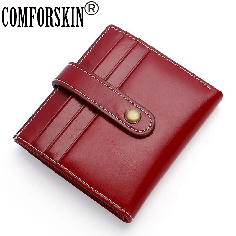 

COMFOSKIN Luxurious 100% Genuine Leather Women Card Wallet New Arrivals Business Men Credit Card Holders Factory Price On Sales