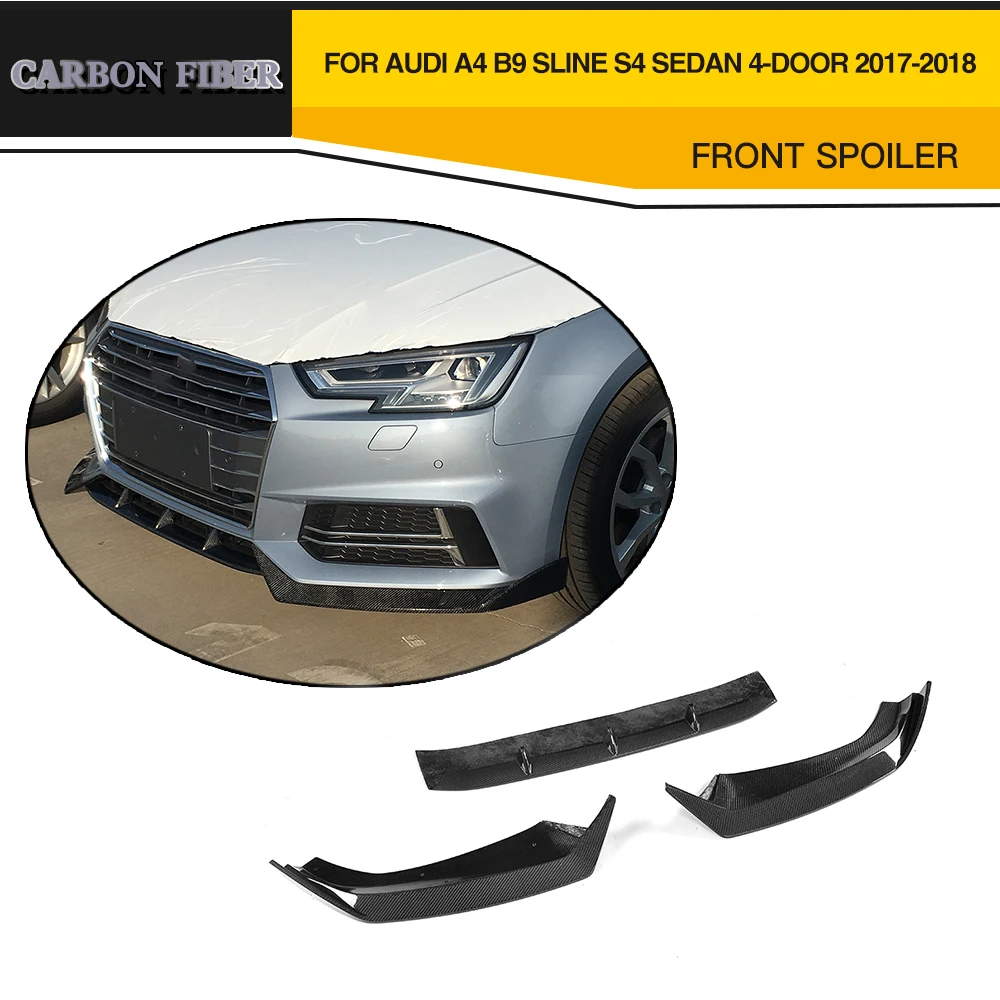 Carbon fiber & FRP Car Front Lip Bumper Spoiler For Audi A4 B9 SLINE S4