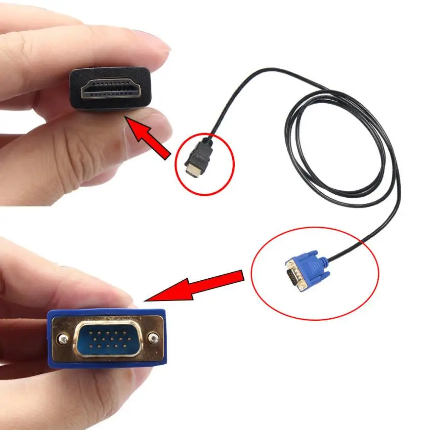 2017 HDMI Золотой штекер VGA HD-15 папа 15Pin адаптер кабель 6FT 1 8 м 1080P NO17 |
