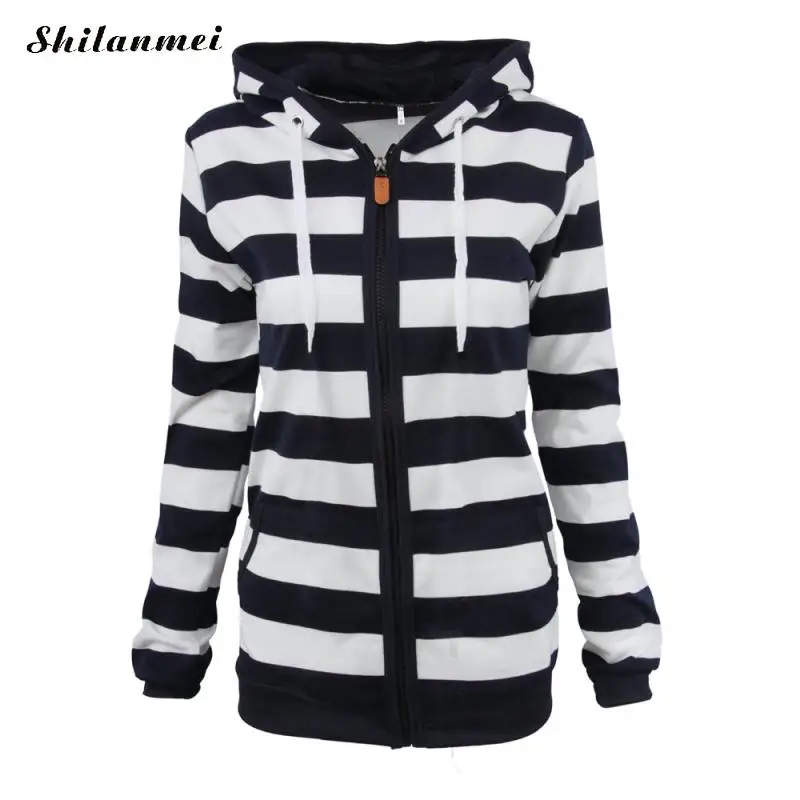 2017 autumn coat women striped slim zip pocket jacket