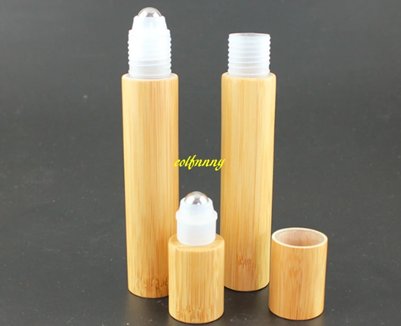 300pcs/lot 15ML Bamboo Roll On Bottle Empty Essential Oil Cosmetic Lotion Liquid Perfume Refillable Sample Container | Красота и