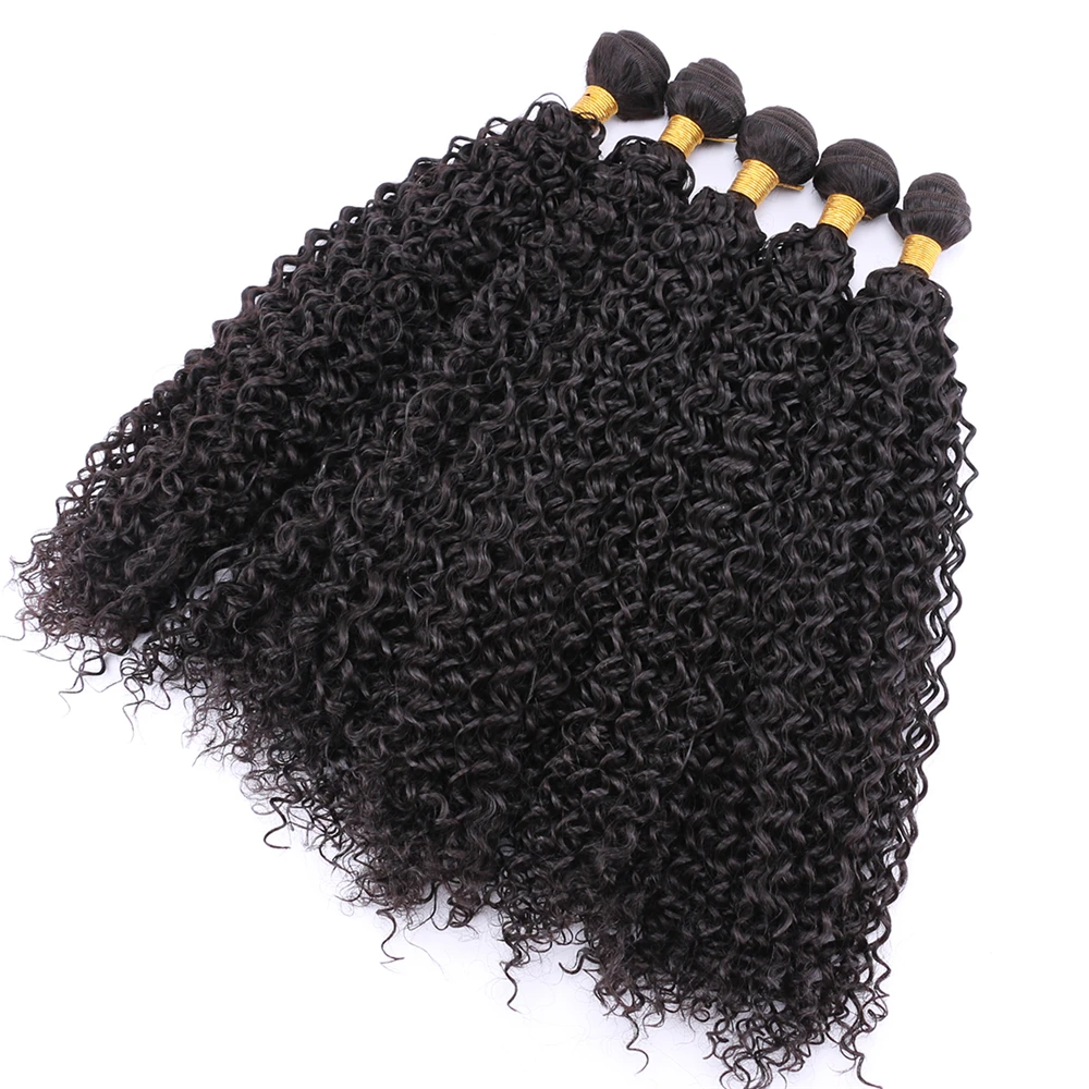 Synthetic kinky curly Hair Weave 100% heat resistant hair bundles 100g/pack Hair Extensions for women