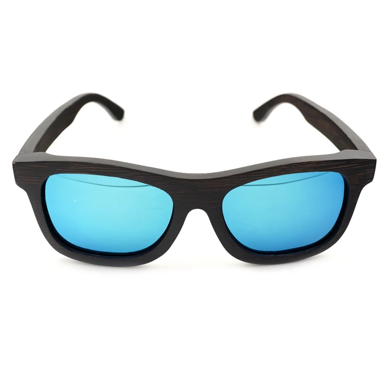 BG005d Simple Style Wooden Sunglasses with blue lens (10)
