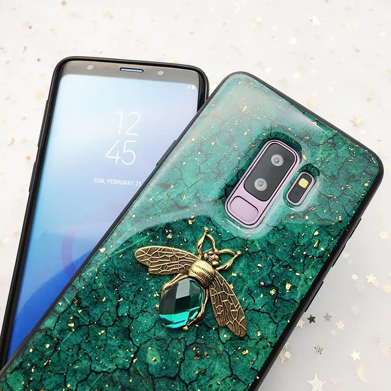 Золото Фольга Bling пчелки чехол для samsung Galaxy A10 A20 A30 A40 A50 A60 A70 M10 M20 M30 J4 J6 A6 Note8 9 S8 S9 S10 lite рlus