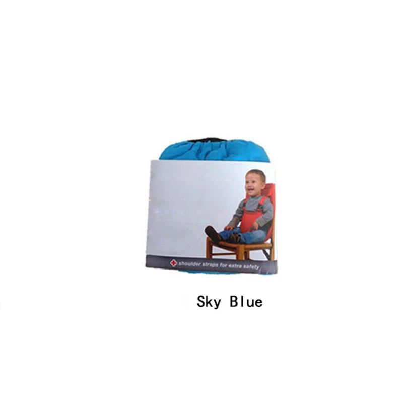 Детское портативное сиденье стул для путешествий складной моющийся младенец накидка на стол ремень безопасности кормления высокий стул для детских продуктов - Цвет: Sky blue