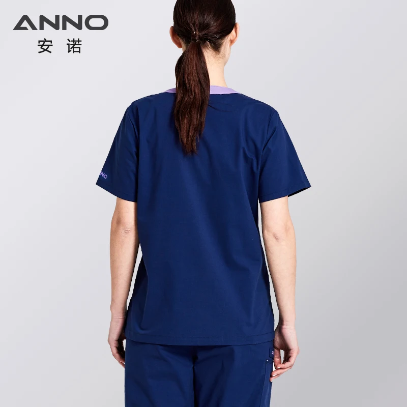 ANNO Nursing Uniforms Stretch Fabrics Clinics Suit For Women and Man Medical Surgical Scrubs Hospital Wear Medical Clothes Gowns