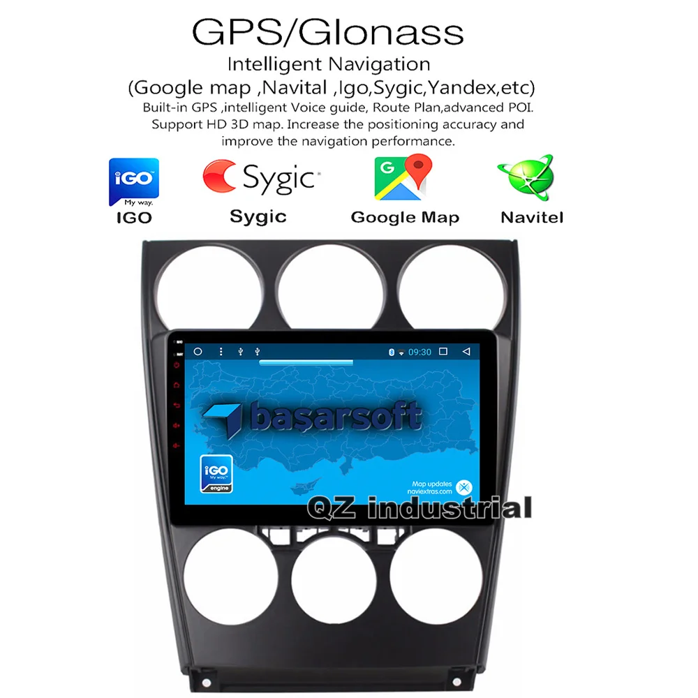 Cheap QZ industrial 9inch Android 8.1 T3 for Mazda 6 2006-2015 Car DVD Player with 3G 4G WiFi GPS Radio Bluetooth Navigation RDS Map 3