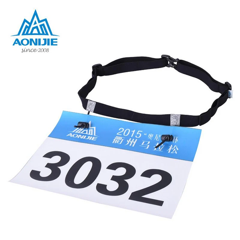 Aonijie Unisex Triathlon Marathon Race Number Belt With Gel Holder