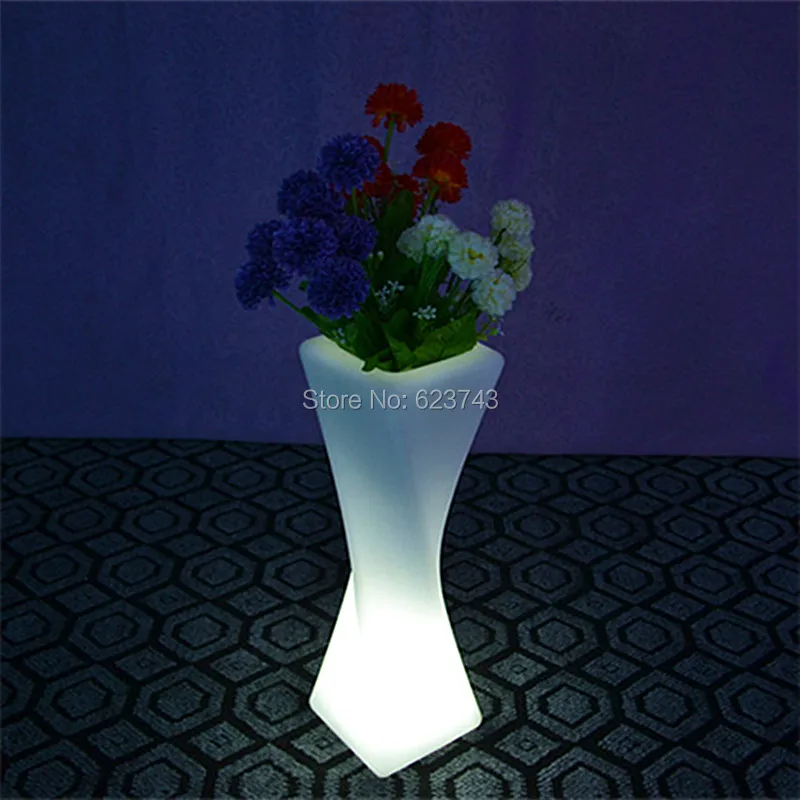 1 piece New shape Remote control Colorful Changeable Led Luminous flash flower pot of indoor illuminated Light plantpot