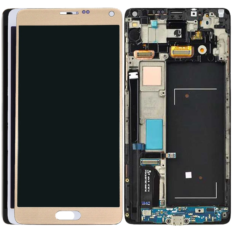 

Original LCD For Samsung Galaxy Note 4 AMOLED Touch Screen SM-N910F N910C LCD Display Frame Digitizer Asssembly No Defect LCD