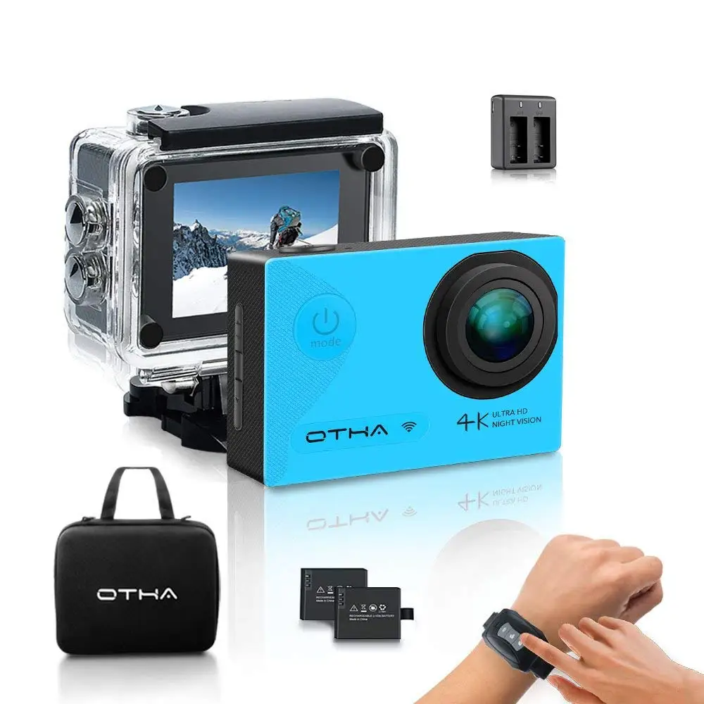 

Action Camera-OTHA 4K Sports Camera with 2 Batteries and Helmet Accessories Kit,Perfect for Night Vision and Gyro Anti-Shake