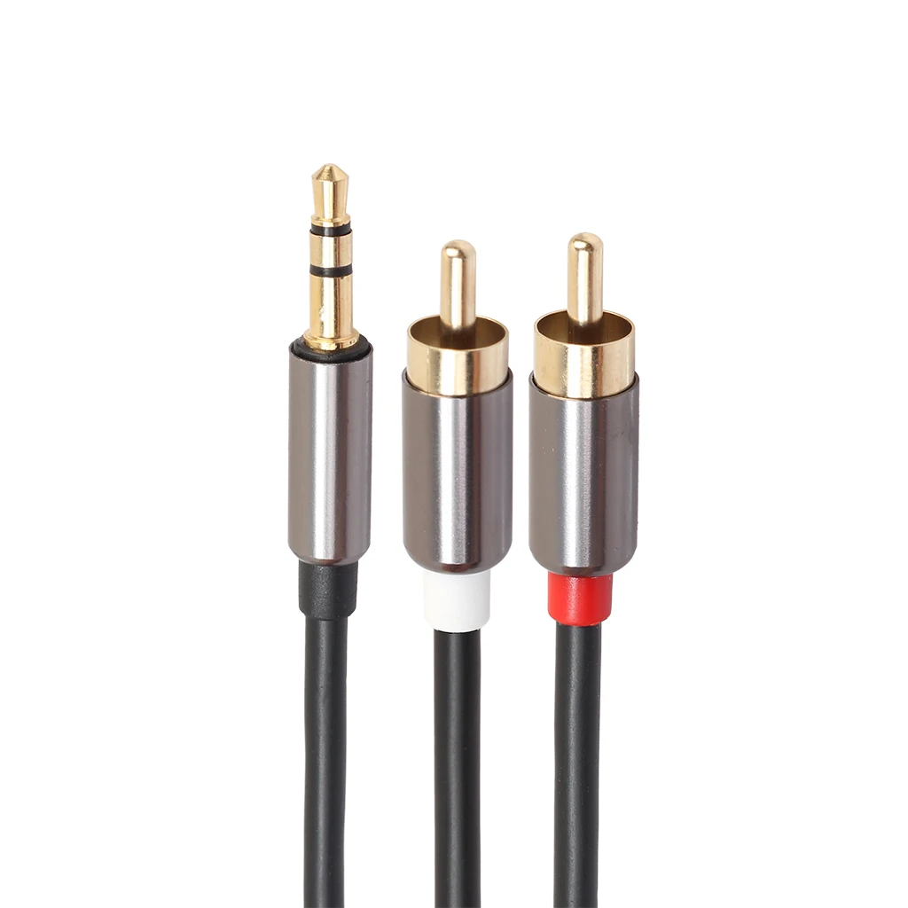 1m RCA Cable 2 RCA to 3.5 Audio Cable RCA 3.5 mm Jack RCA AUX Cable for DJ Amplifiers Subwoofer
