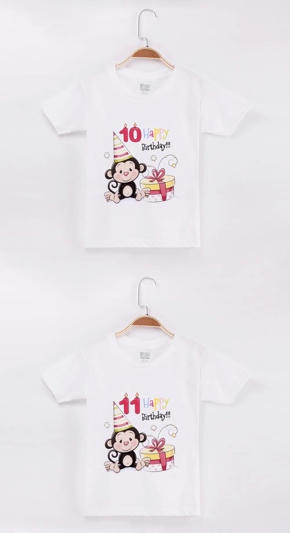 Roupas de Aniversário para Meninos Crianças dos Desenhos Conjunto de Roupas de Bebê 2019 Kawaii Macaco t Shirt 100% Algodão Animados Menina Cobre Crianças Camisas Marca 9 China brands clothes for boys Suppliers
