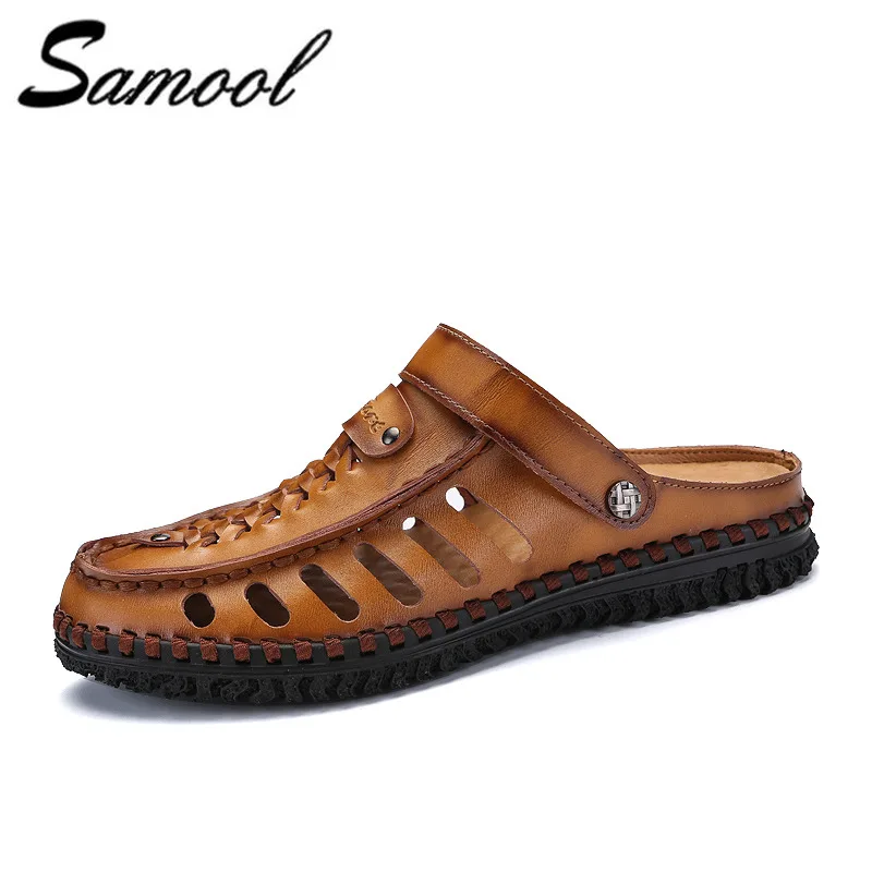 

Men Beach Sandals Brand Flip Flops Men Casual Shoes Genuine Leather Sneakers Men Slippers Summer Shoes men sandals shoes k4