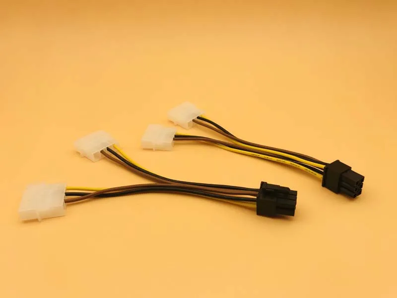 5PCS PCI-E 6Pin Female to Molex 4pin x2 Splitter SATA Power Cable Power PCI Express Extension Cables 15CM for BTC Miner Mining